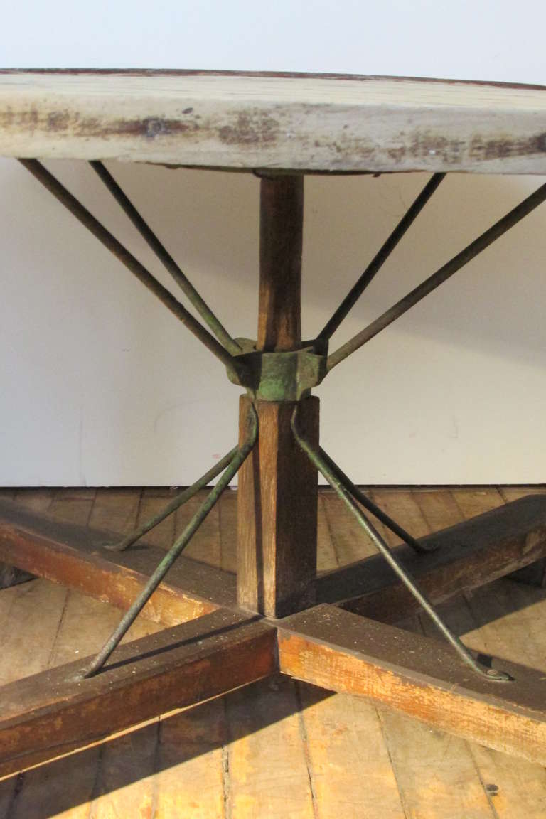 A rare revolving grape sorting work table from a Finger Lakes Region of Western New York State vineyard dating from the early 1900's.