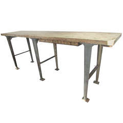Antique American Industrial Work Table