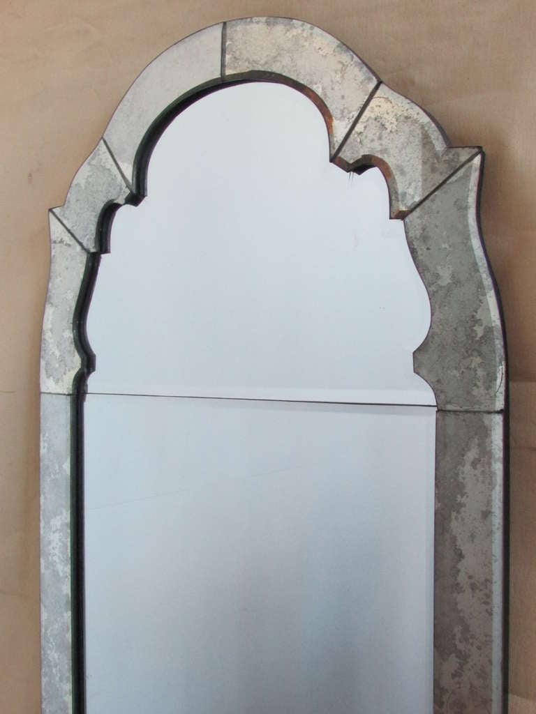 Arched Top Venetian Beveled Panel Mirror In Excellent Condition In Rochester, NY
