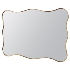 Free Form Brass Mirror In The Style Of Gio Ponti
