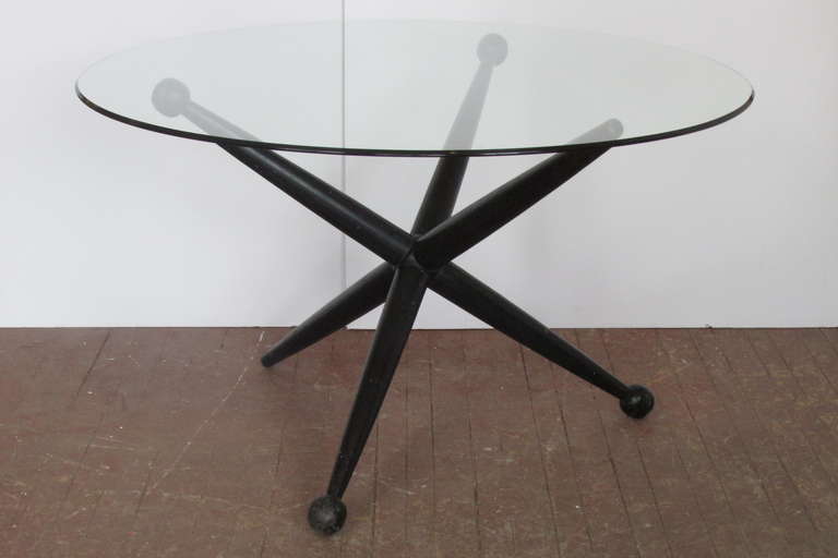 Mid-Century Modern Ebonized Jacks Table style of Gio Ponti For Sale