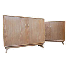 1940s Modernist Cerused Cabinets