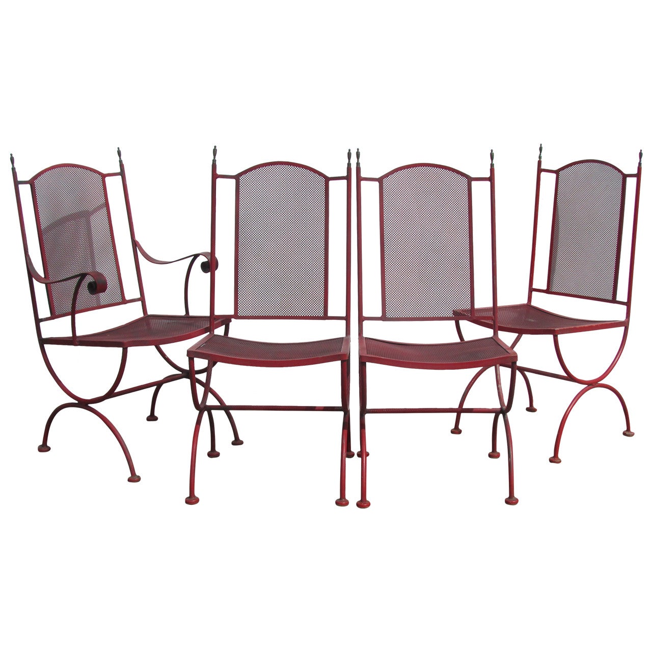 Classical Regency Style Iron and Brass Curule Chairs