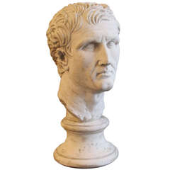 Plaster Sculpture Bust of a Classical Roman