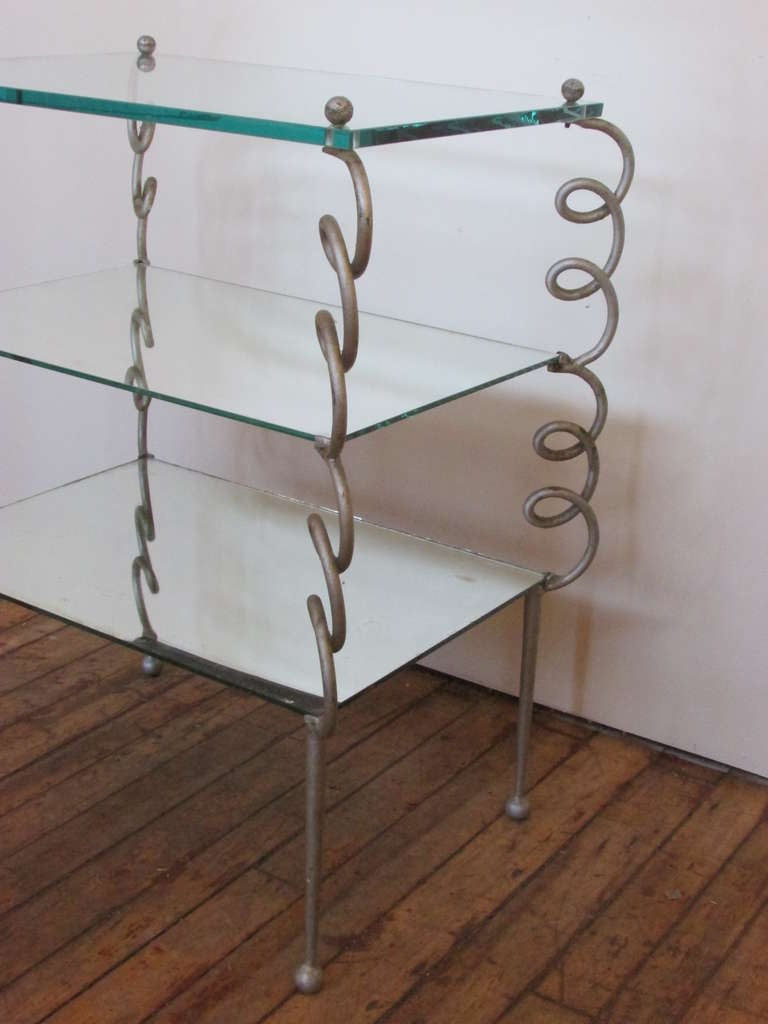 Mid-20th Century Spiral Metal Table in the Style of Jean Royere