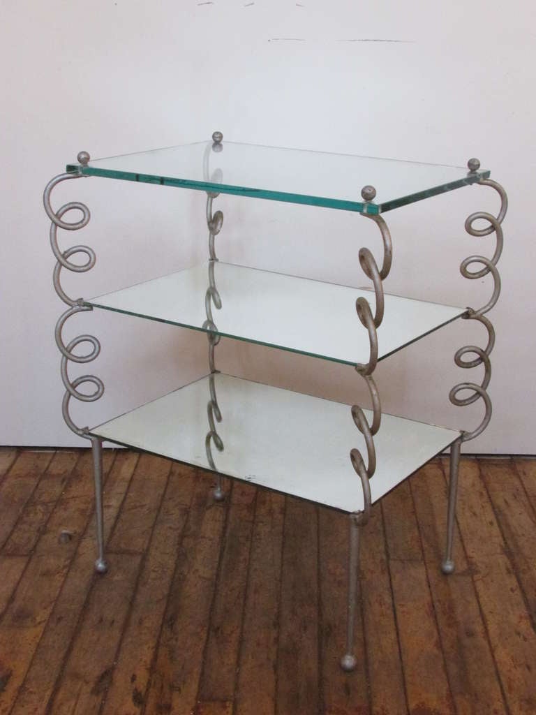 Unknown Spiral Metal Table in the Style of Jean Royere