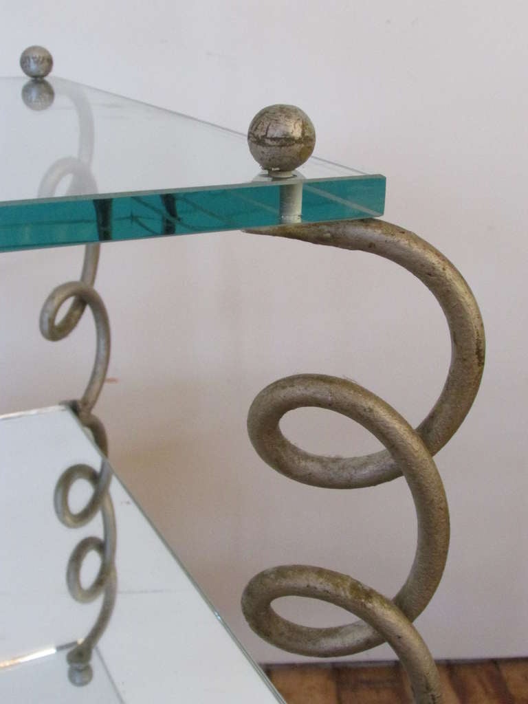 Spiral Metal Table in the Style of Jean Royere 2