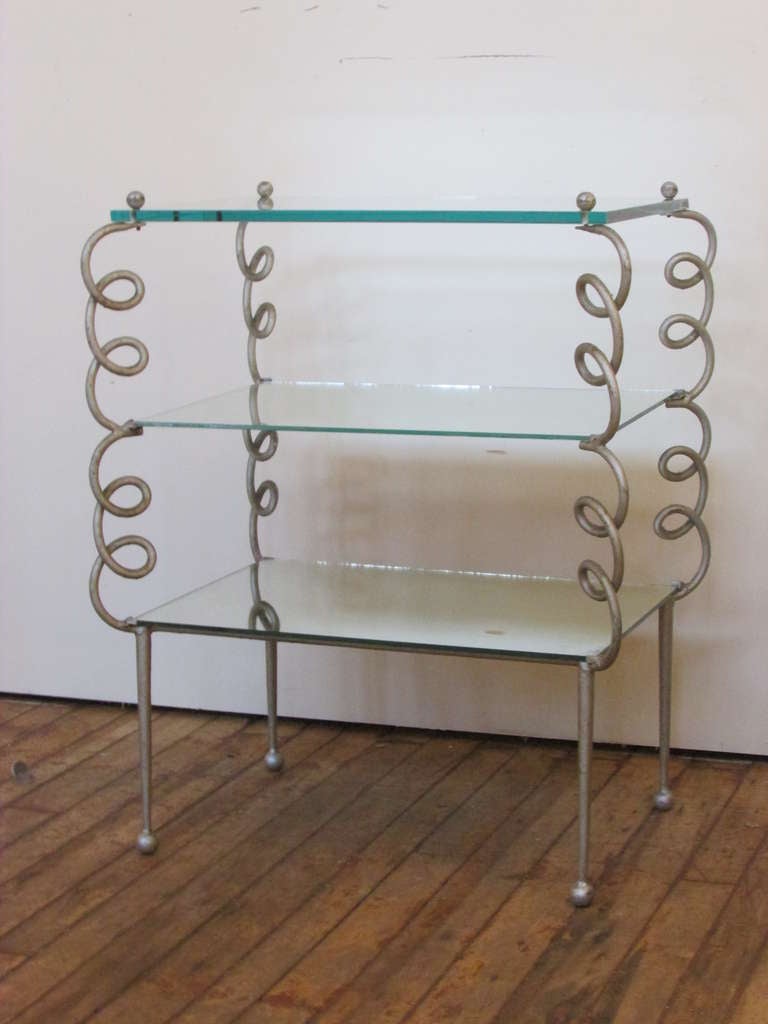 Spiral Metal Table in the Style of Jean Royere 3