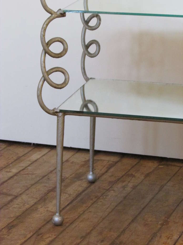Spiral Metal Table in the Style of Jean Royere 1