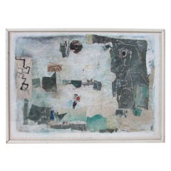 Abstract Collage Painting By Hilda Altschule