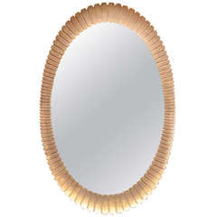 Oval Scallop Form Giltwood Mirror 4