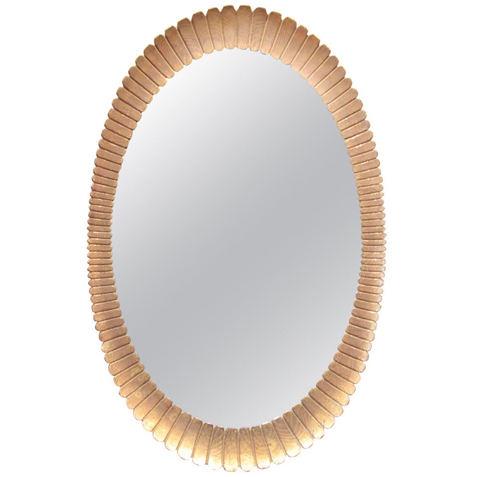 Large Scallop Design Gilded Mirror