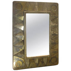 Silver Leaf and Gilded Cast Resin Mirror