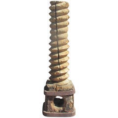 19th Century Wood and Iron Vineyard Capstan 6