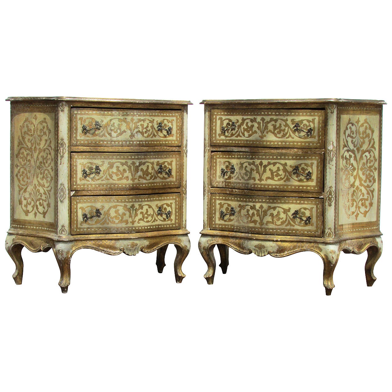 Pair of Venetian Style Three-Drawer Commodes