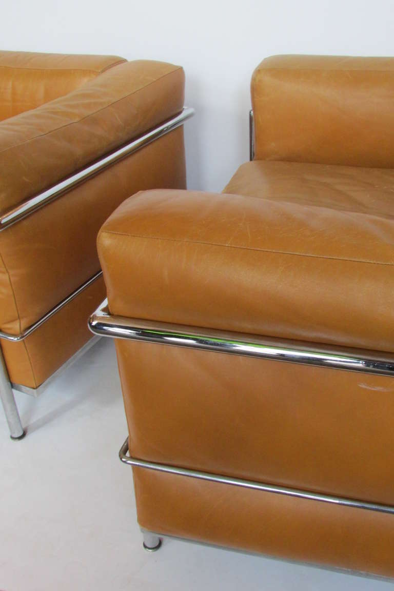 Bauhaus Le Corbusier LC3 Grand Modele Armchairs For Cassina