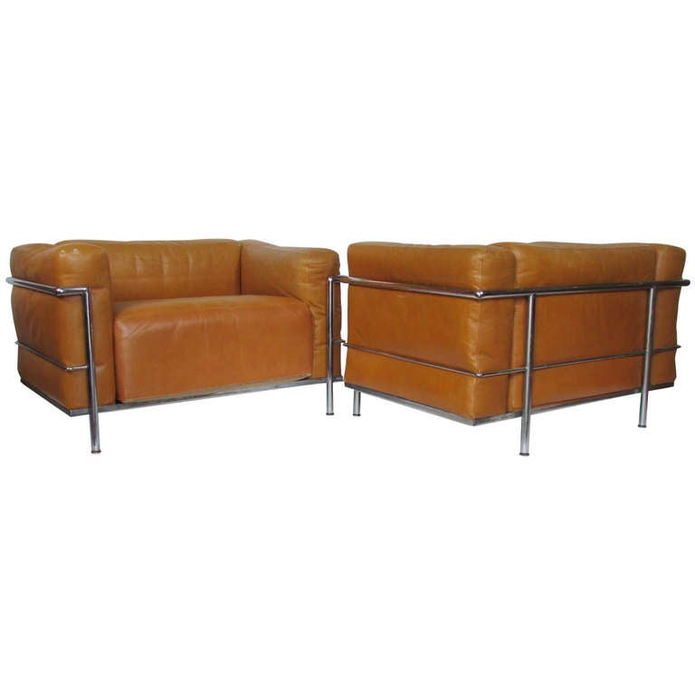 Le Corbusier LC3 Grand Modele Armchairs For Cassina