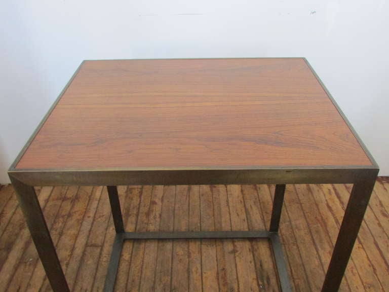 American Edward Wormley Bronze & Rosewood Table For Dunbar