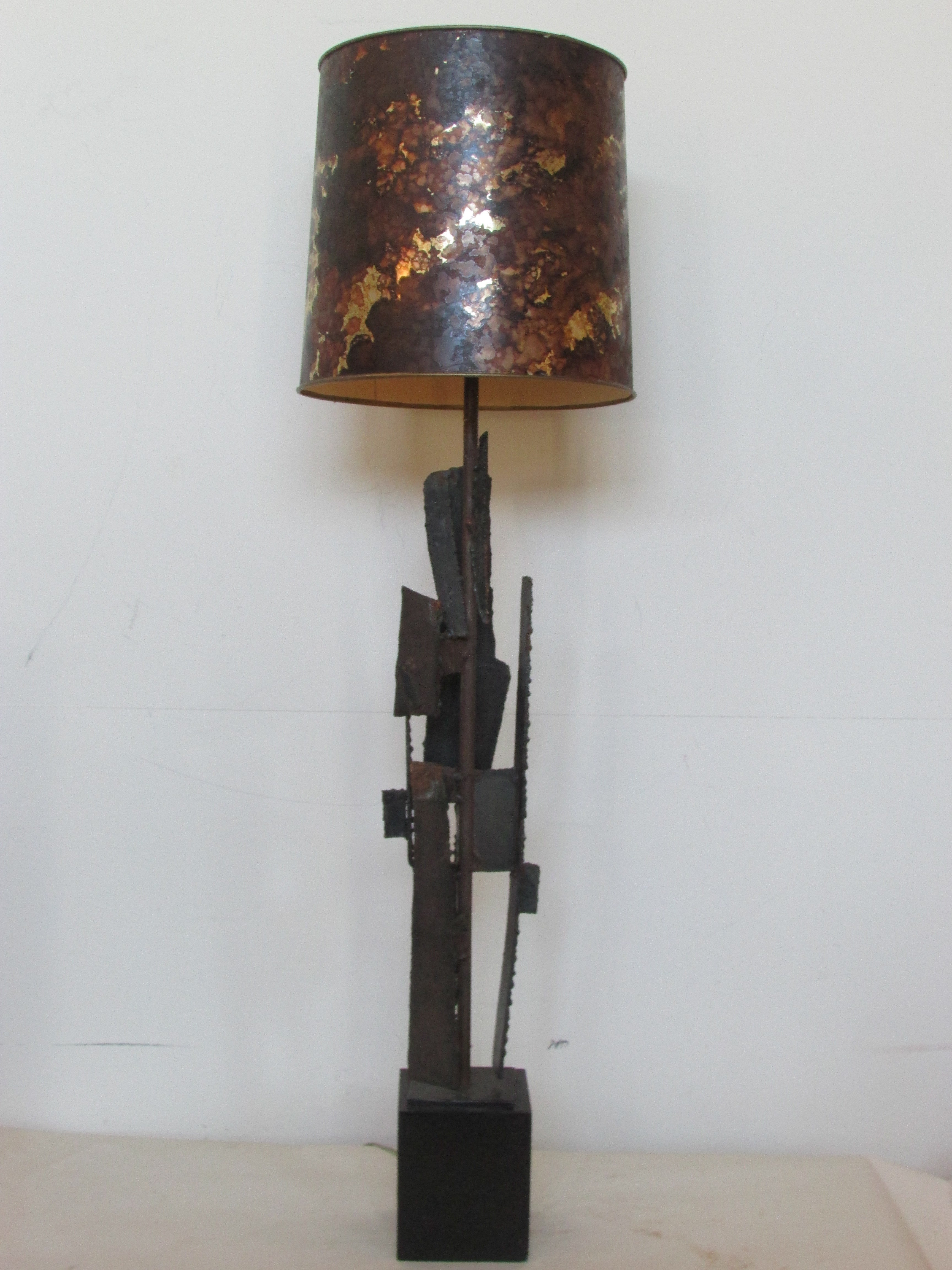 Harry Balmer Brutalist Iron Sculpture Lamp