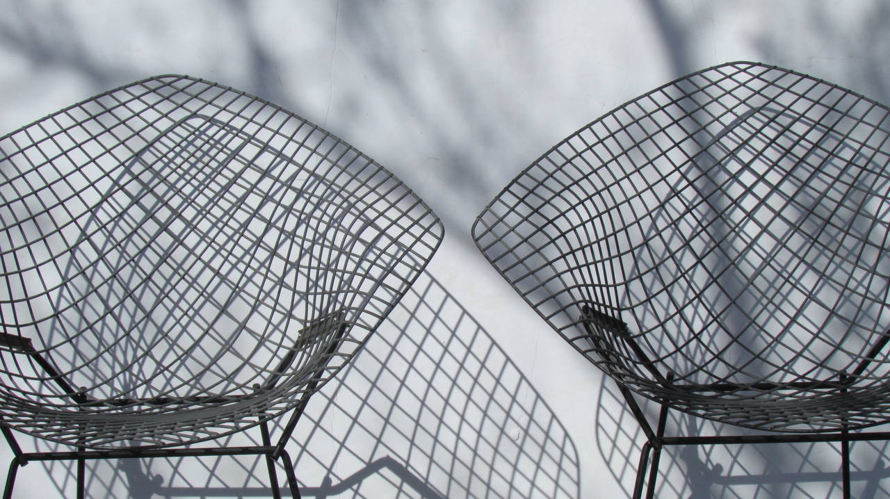 Pair of Harry Bertoia Diamond Chairs 4