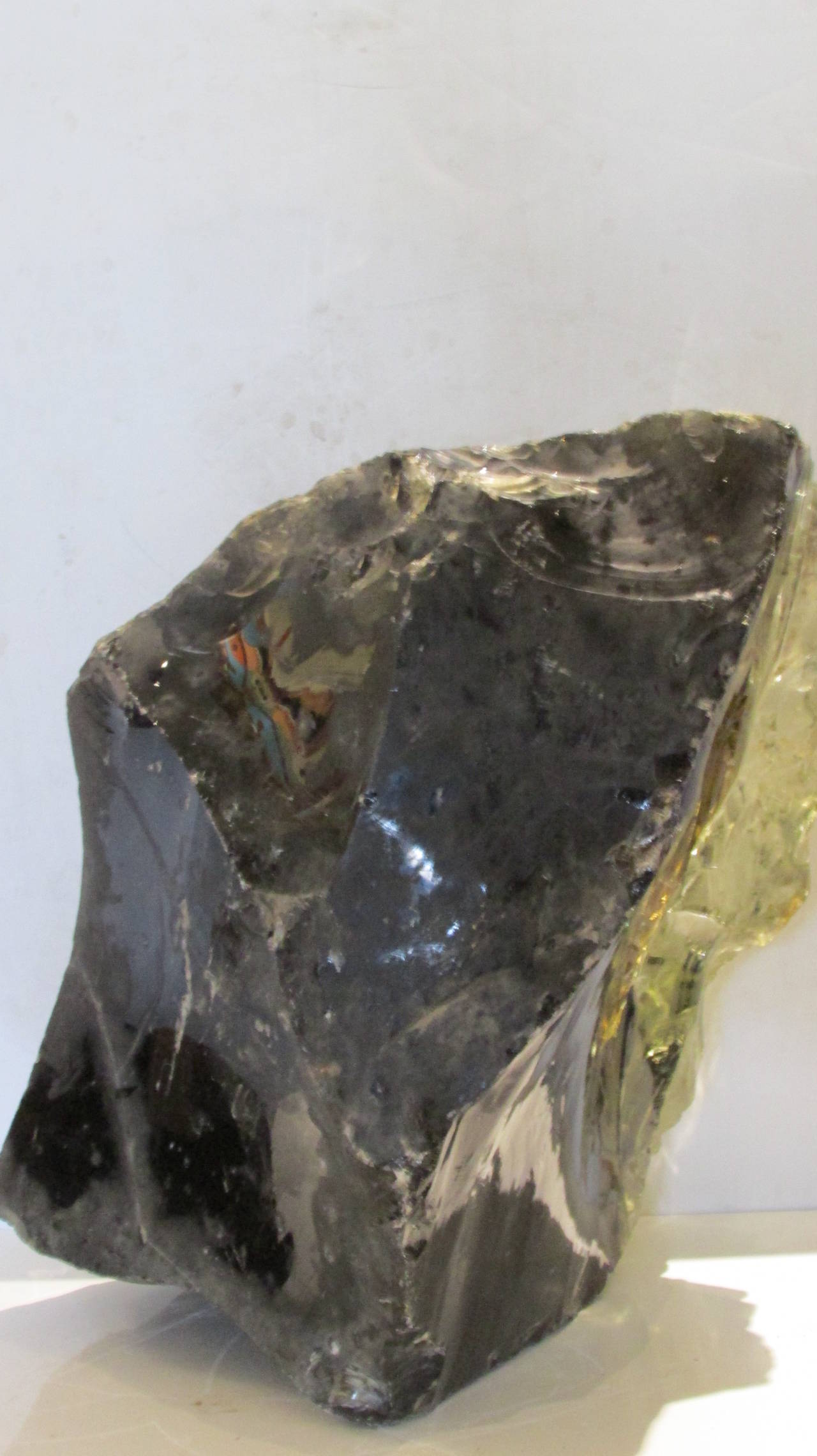 Industrial Large Black Amber Chunk Glass Cullet