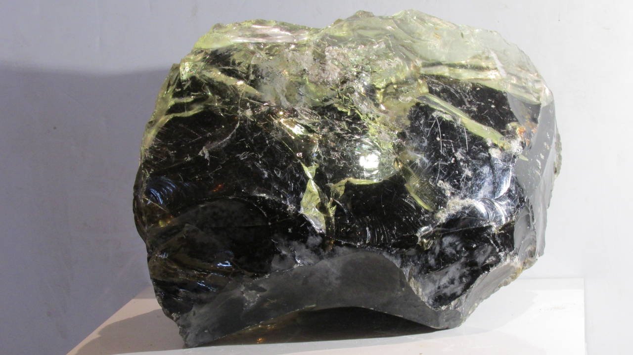 20th Century Large Black Amber Chunk Glass Cullet