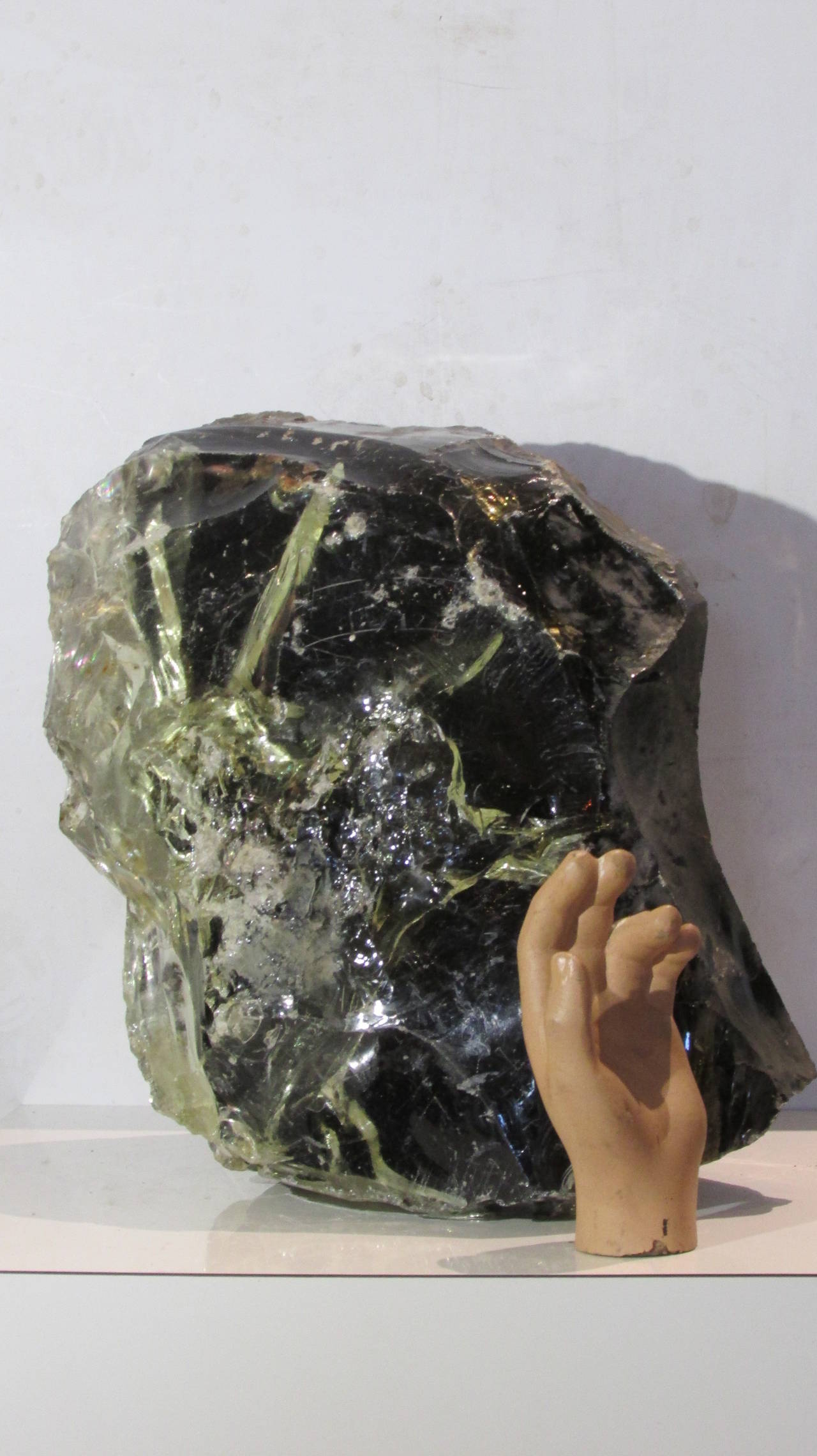 Large Black Amber Chunk Glass Cullet 1