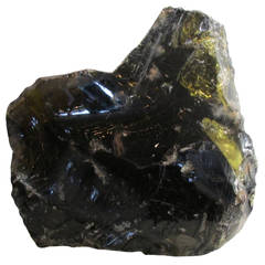 Big Chunk of Old Factory Black Amber Cullet Glass