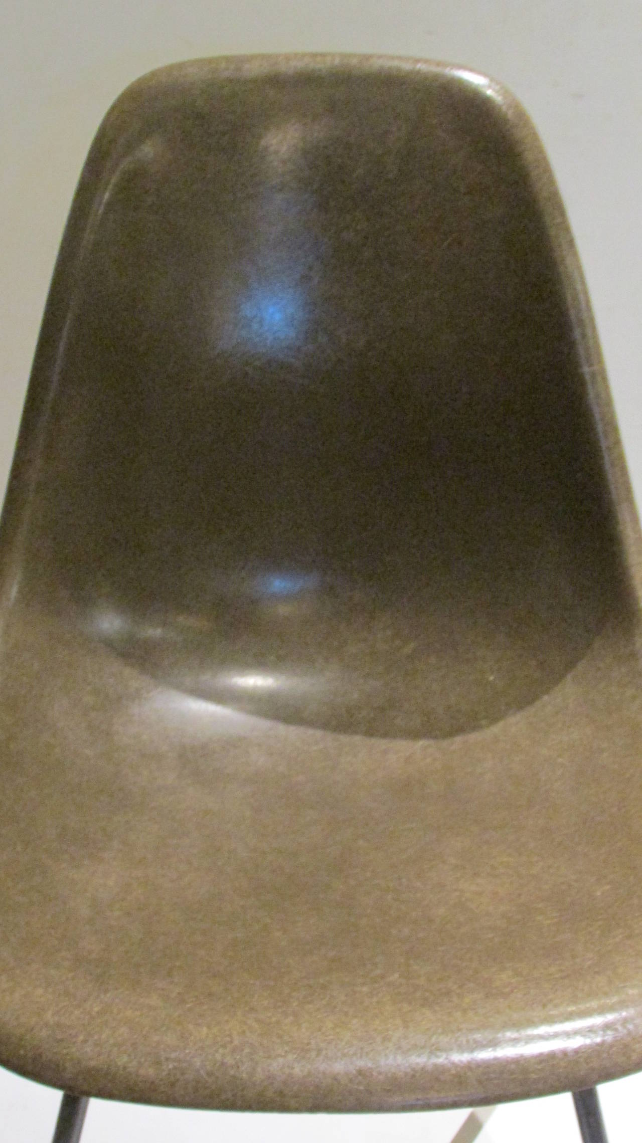 Early Eames for Herman Miller Seal Brown Fiberglass Chairs 3