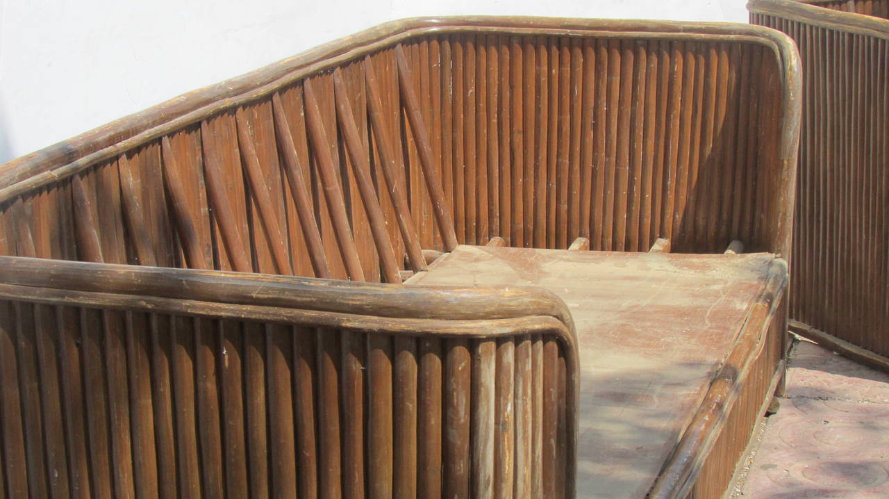 20th Century Large Scale Art Deco Style Rattan Sofa and Loveseat