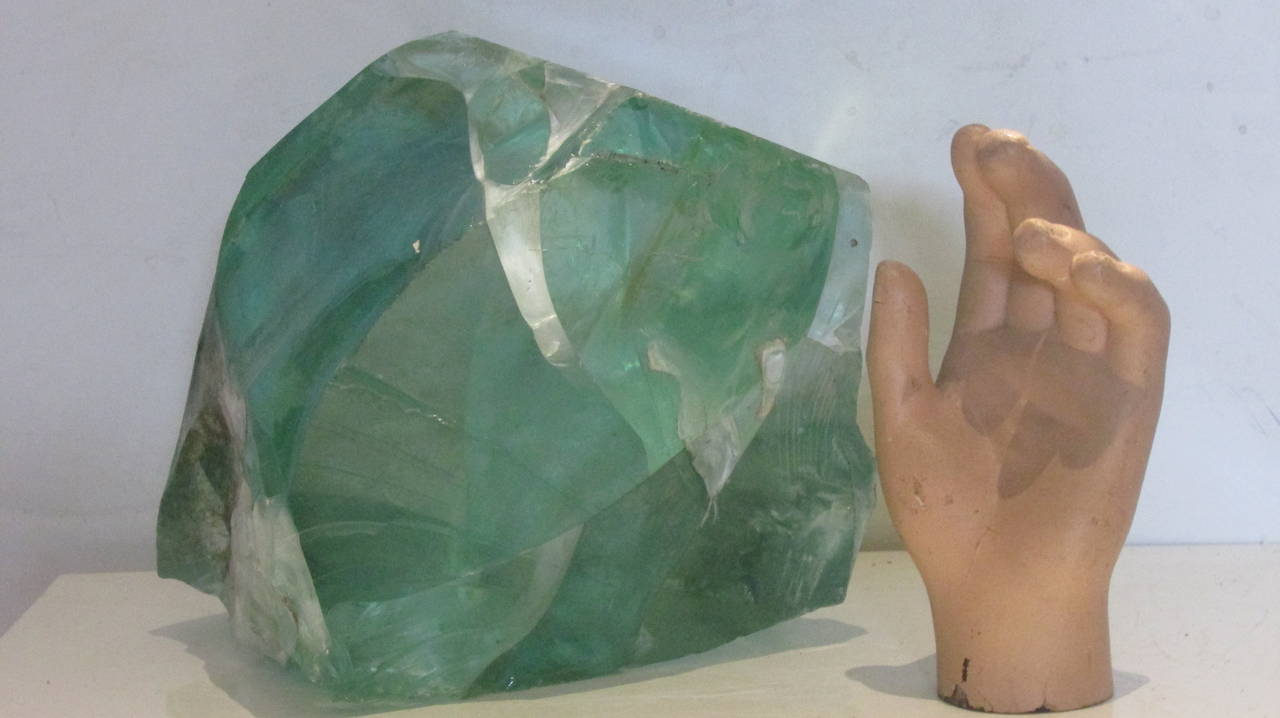 Large Sea Foam Green Old Factory Glass Cullets In Good Condition In Rochester, NY