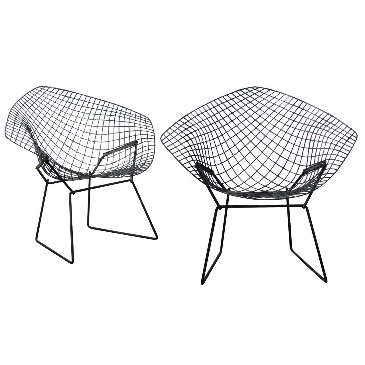 Pair of Harry Bertoia Diamond Chairs