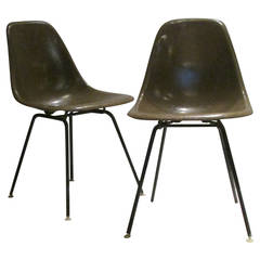 Early Eames for Herman Miller Seal Brown Fiberglass Chairs