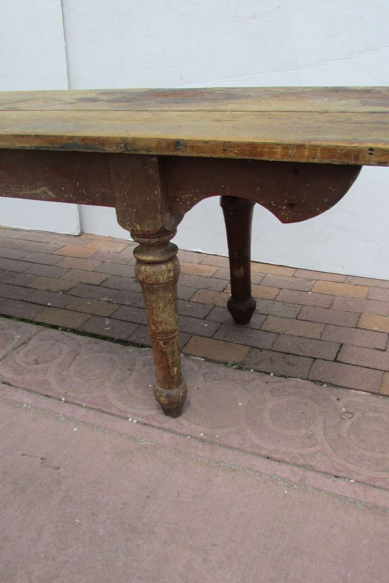 American 19th Century Pine Harvest Farm Table 3