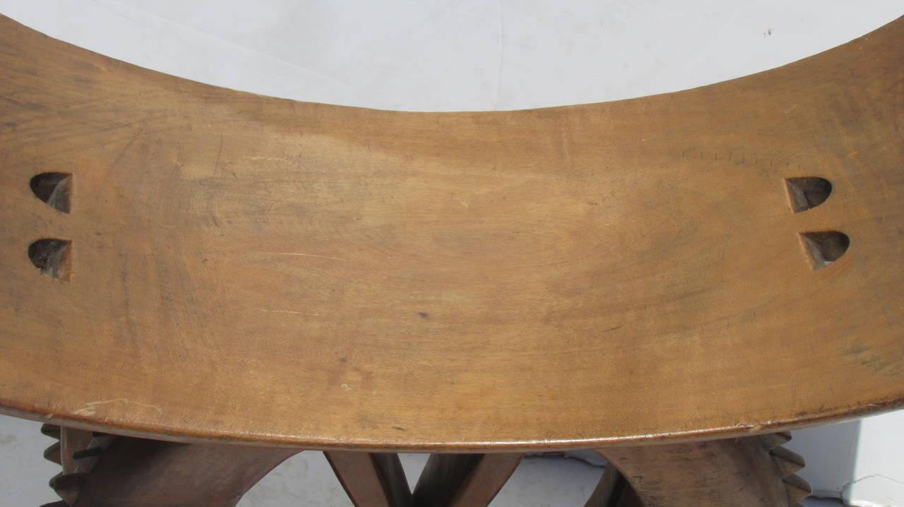 Carved Large Old Ashanti Stool from Ghana