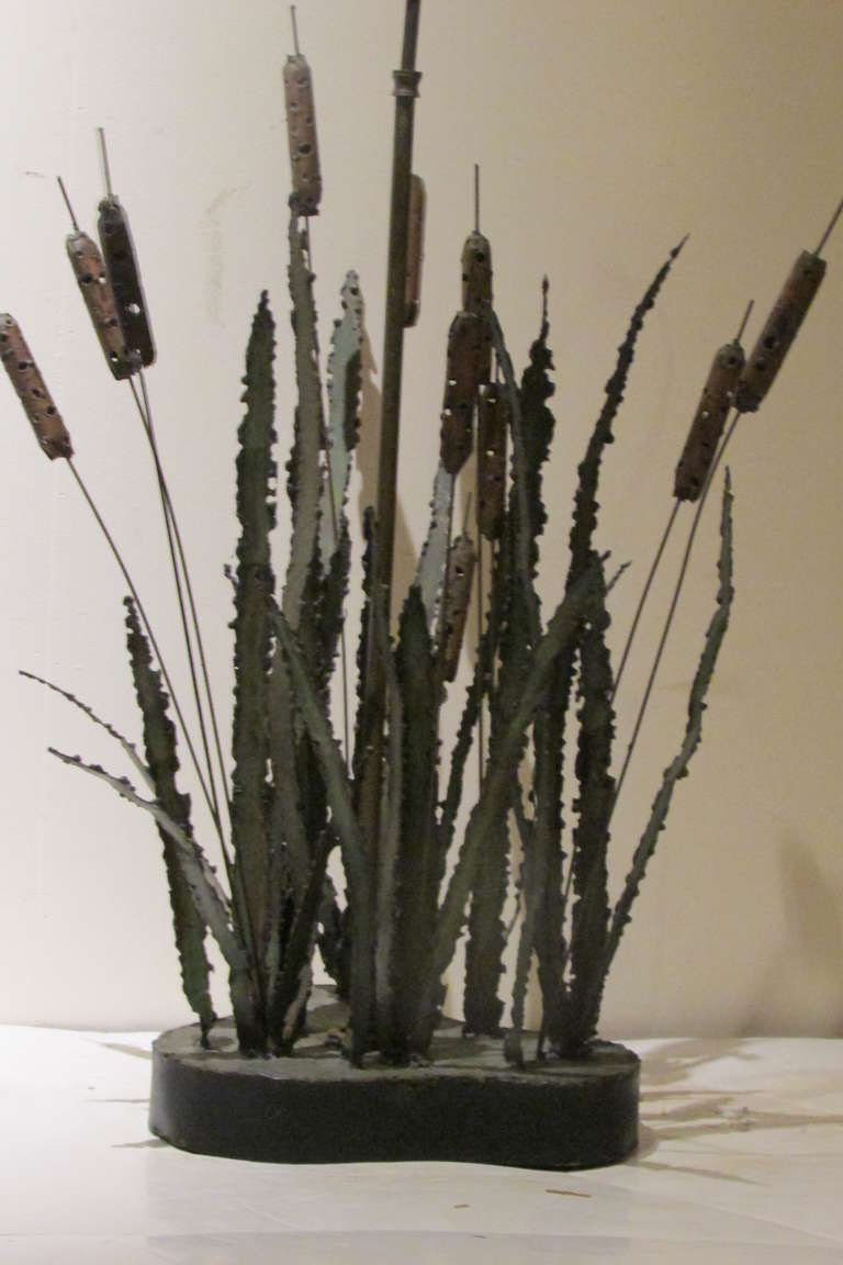 Brutalist Torch Cut Cattail Lamp 1