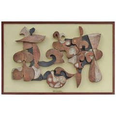 Abstract Ceramic Mural Sculpture by Frans Wildenhain