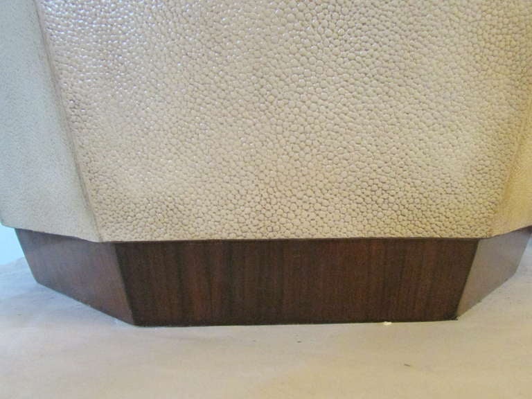 Shagreen Leather & Macassar Ebony Tabourets In The Manner Of Andre Groult 2