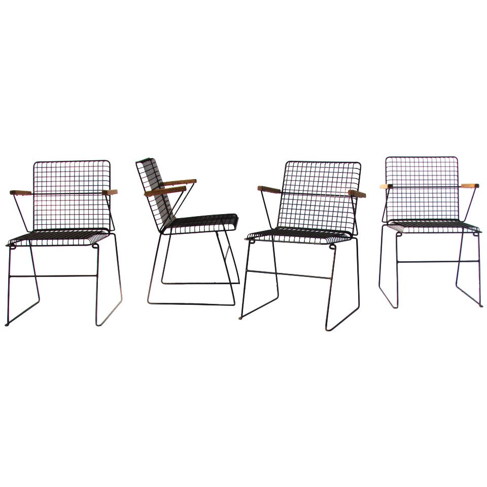 California Modernism Steel Wire Armchairs at 1stDibs