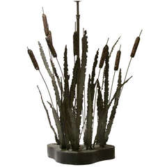Brutalist Torch Cut Cattail Lamp 2