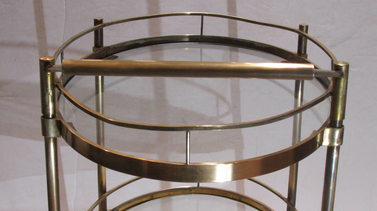 20th Century 1960s Italian Brass Bar Cart
