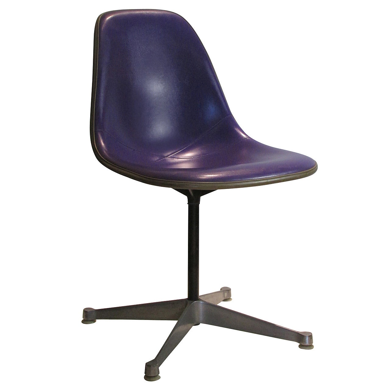 Eames Swivel Chair in Alexander Girard Purple Naugahyde