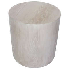 Cerused Oak Cylinder Pedestal Table