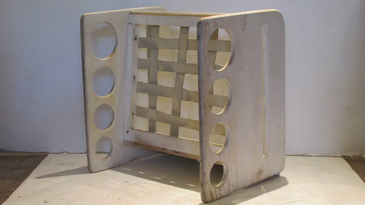 Modernist Constructivist Plywood Cube Chair 2