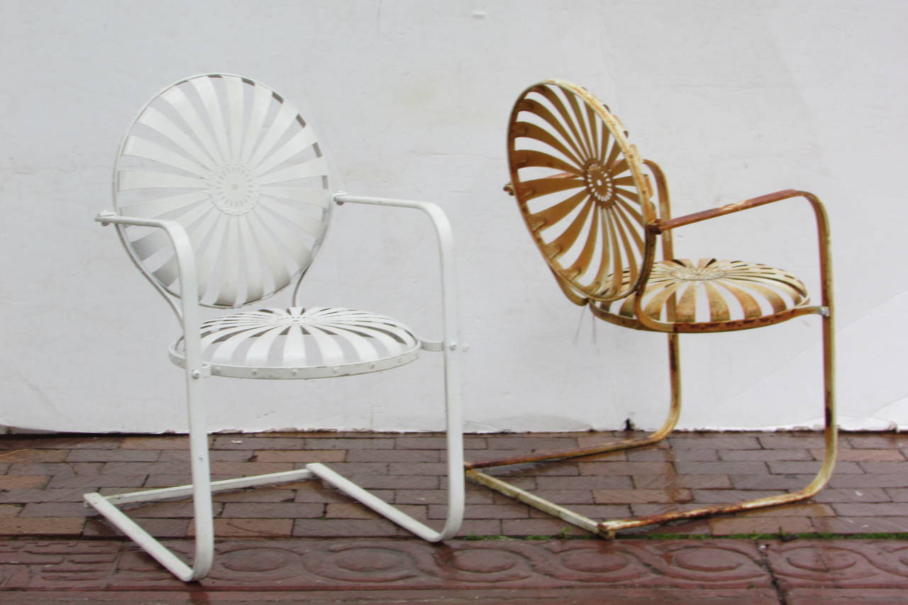 20th Century Francois Carre French Garden Chairs, circa 1930