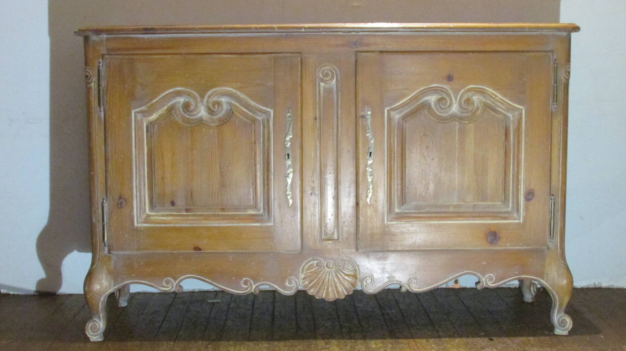 White Washed Pine Louis XV Style Buffet 4