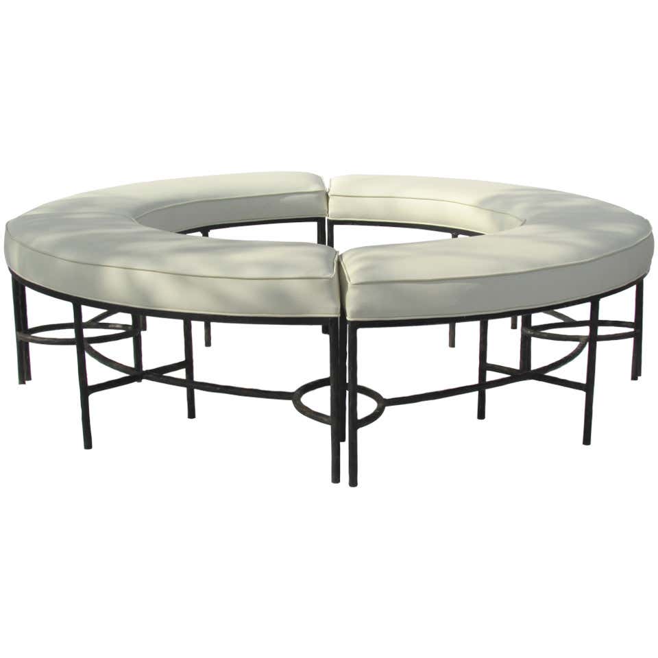 Curved Iron Benches for Modular Seating at 1stDibs | curved benches