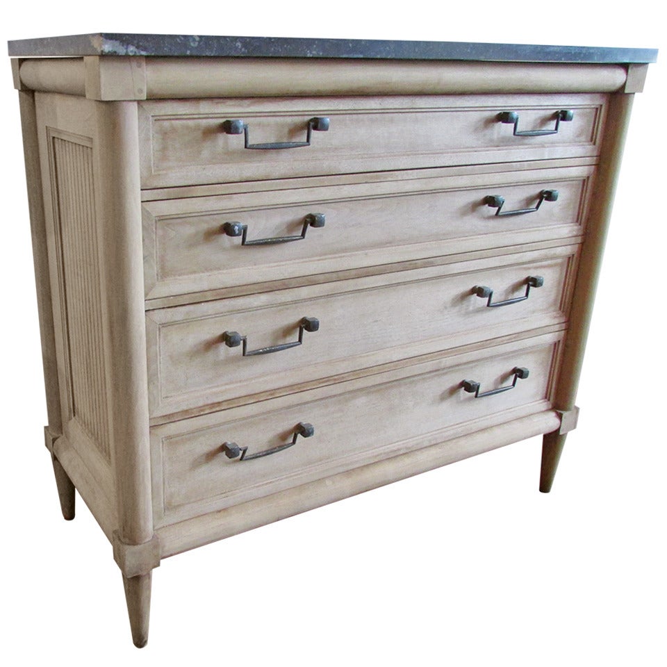 Mid Century Regency Four Drawer Commode