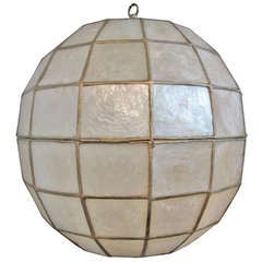 Vintage Capiz Ball Pendant Chandelier