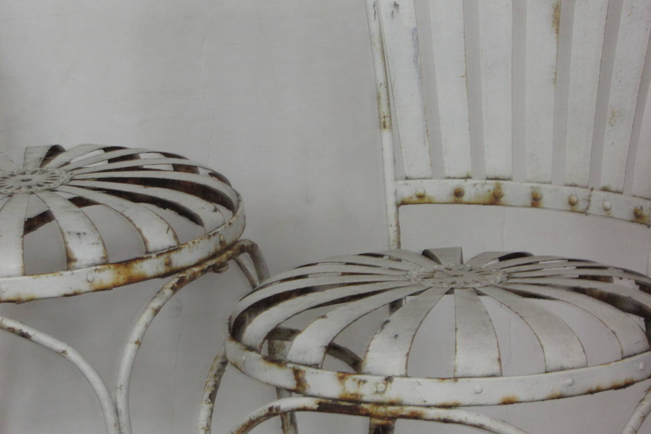Painted Sprung Steel Garden Chairs by Francois Carre